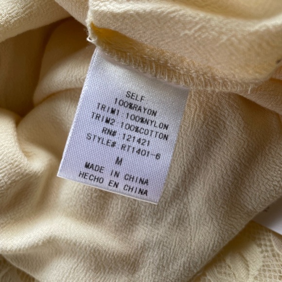 NWT Ellison Ivory Rayon And Lace Blouse, Size Medium, Boho, Victorian,Fairycore - Picture 7 of 8